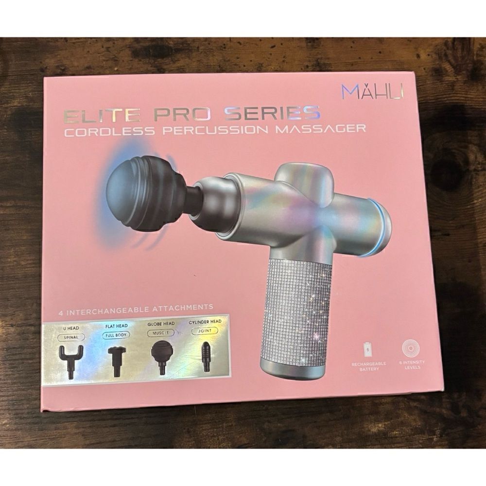 Mahli Elite Pro Series Cordless Percussion Massager Pink Rhinestone Bling NIB